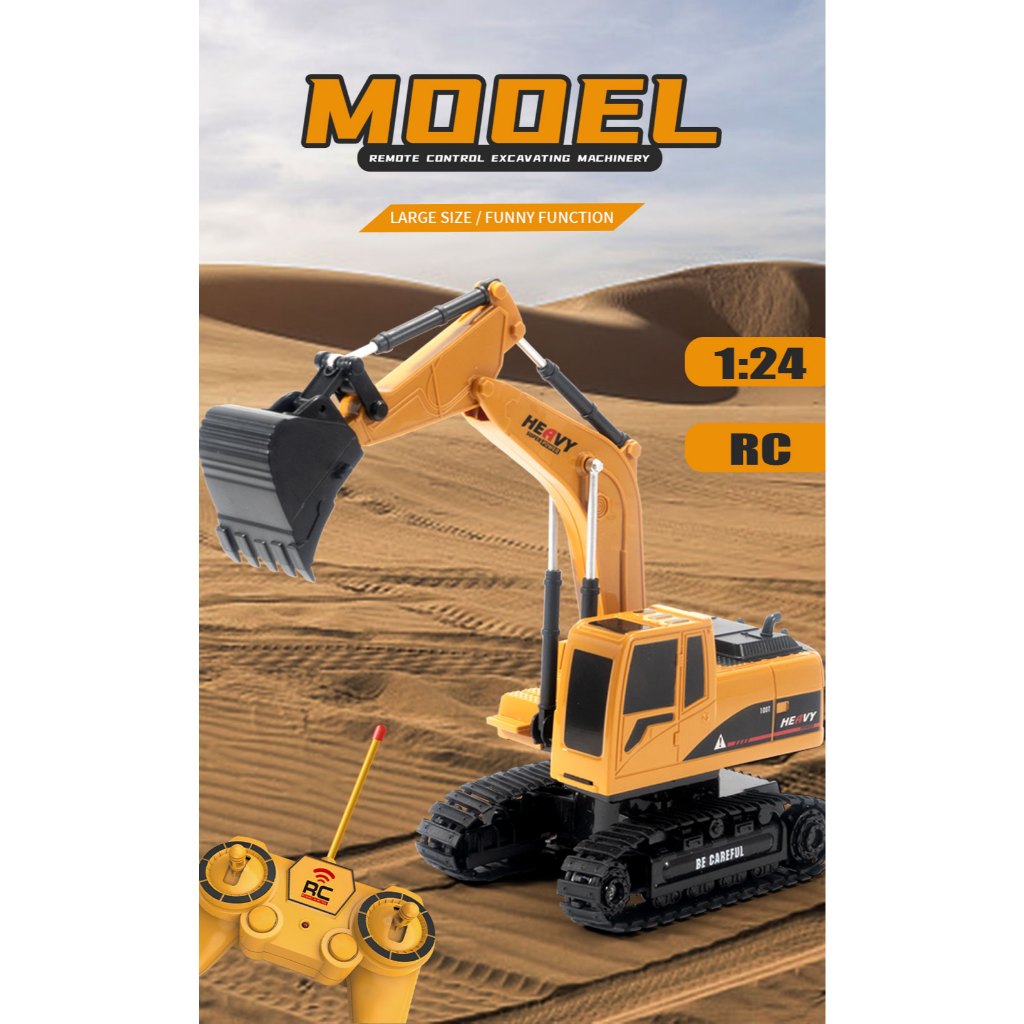 DOUBLE GREAT HENGJIAN RC EXCAVATOR TRUCK KONSTRUKSI BEKO 360 REMOTE CONTROL 1:24 VERSI BARU MUSIK SU