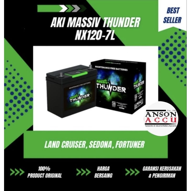 Aki Massive THUNDER MF 100A NX120-7L Land Cruiser Pajero