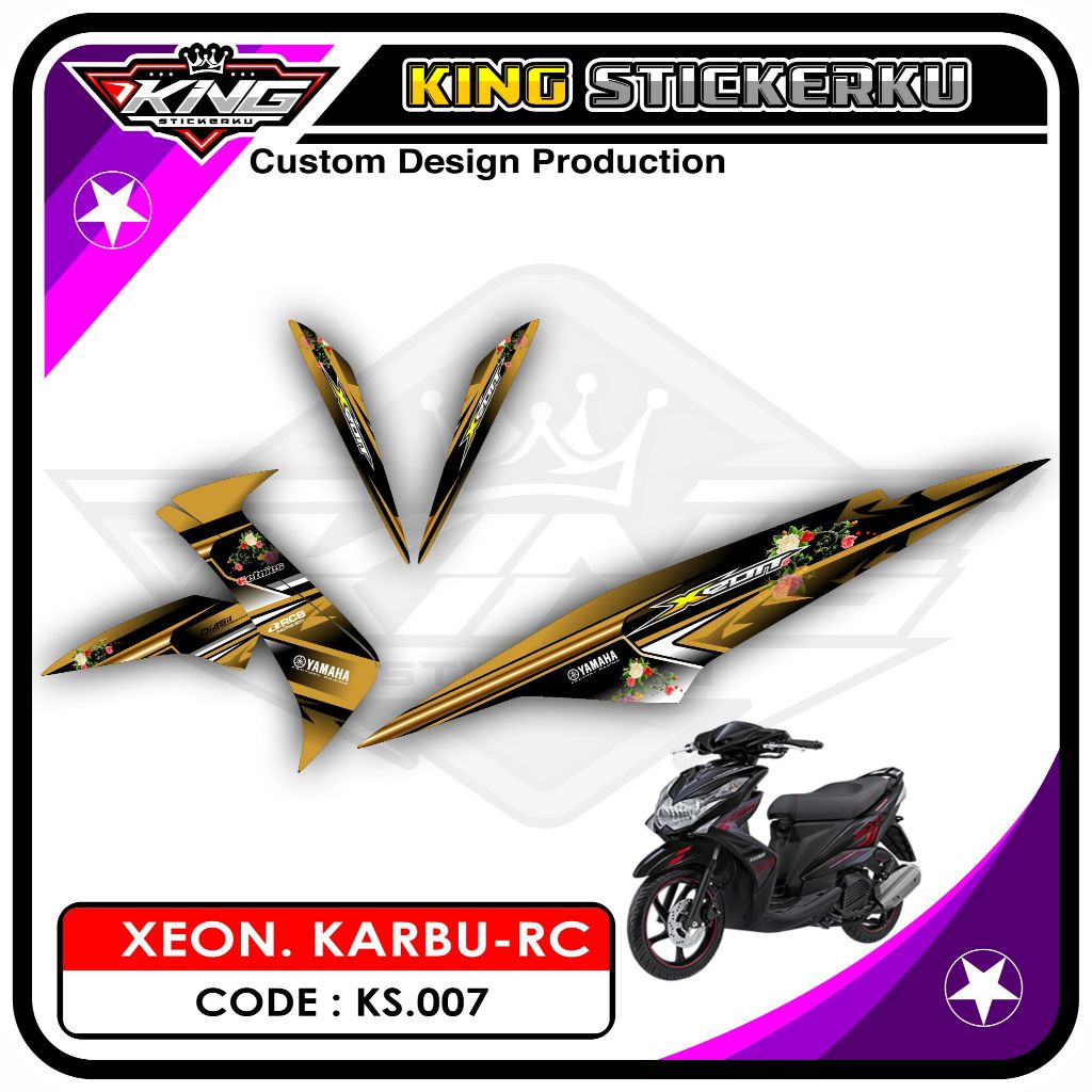 Stiker Xeon Karbu/RC - Decal Sticker Striping Xeon Karbu/RC Motif Racing KS.07