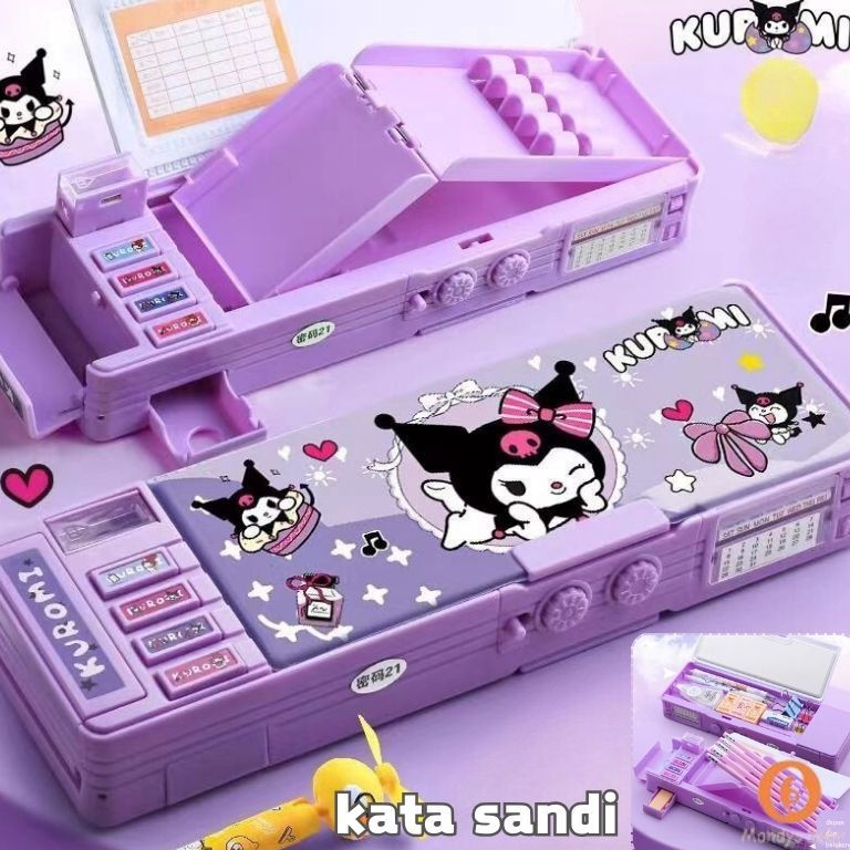 

KODE Y2G2 Penjual LokalBaru Kuromi Kotak Alat Tulis Multifungsi Kunci Kode Kotak Pensil Sanrio Dua Sisi Bernilai Tinggi Kapasitas Besar