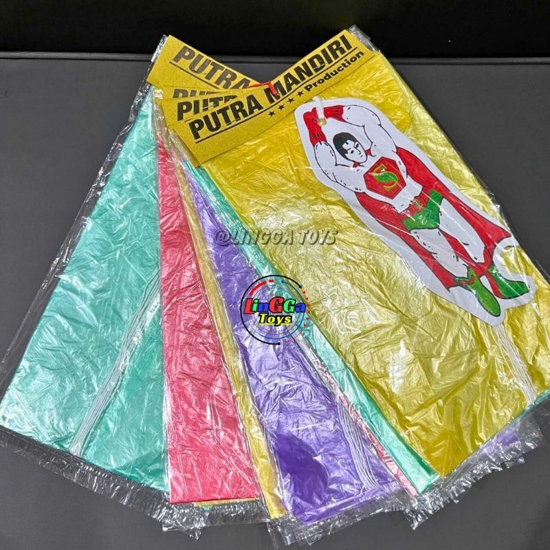 10 pcs mainan parasut SUPER JUMBO 45 cm / mainan parasut terjun payung motif karakter superhero