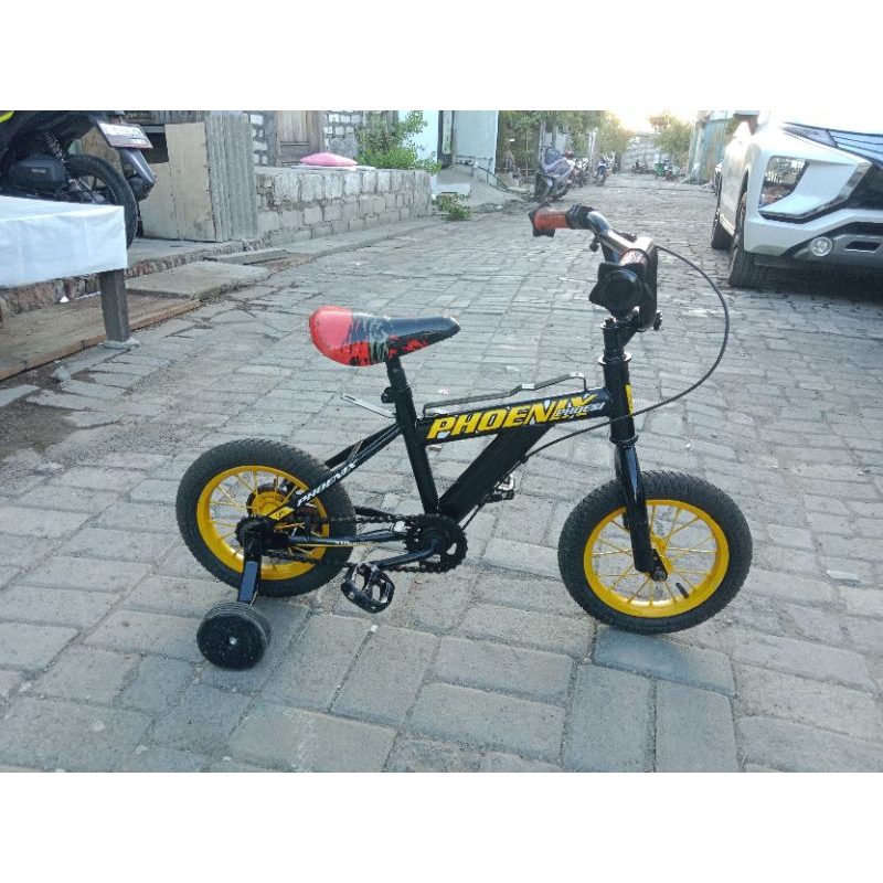 SEPEDA BEKAS UK 12" PHOENIX UNTUK ANAK BELAJAR  / SEPEDA SECOND UKURAN 12 INCH REPAINT (CAT ULANG) D