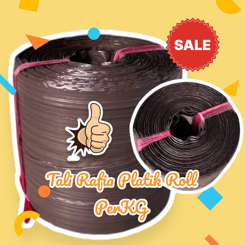 

Tali Plastik Rafia Roll Besar PerKg Warna Hitam