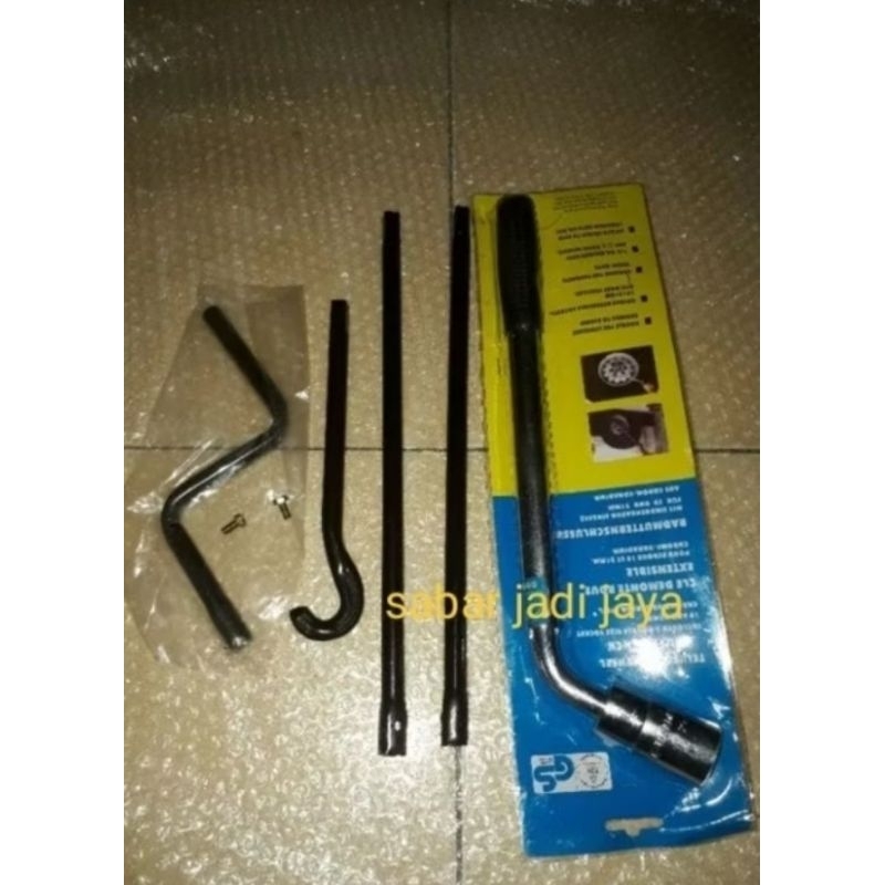 kunci naik turun ban serep+ kunci buka baut roda mobil new rush satu set