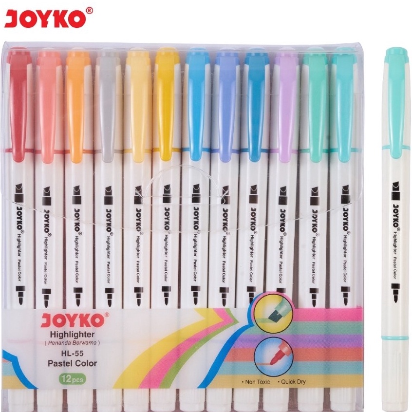 

KODE K1V6 Highlighter Penanda Joyko HL55 1 Set 12 Pcs 12 Warna