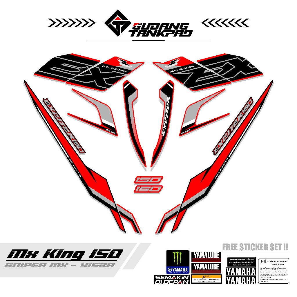 STRIPING SET VARIASI YAMAHA MX KING MTF 82 / STRIPING Y15ZR / STRIPING EXCITER / STIKER MX KIND / DE
