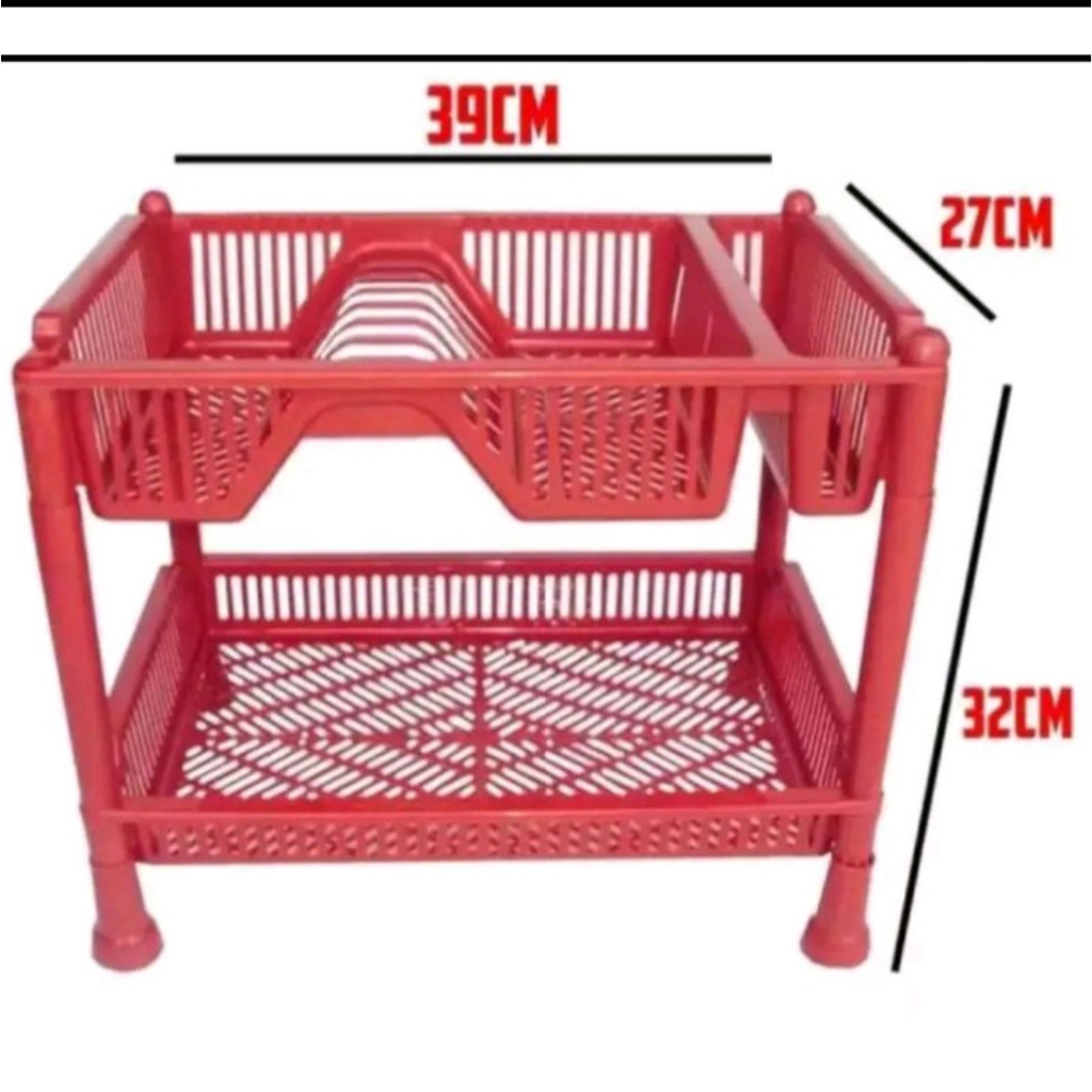 RAK PIRING PLASTIK SUSUN 2 MURAH/RAK PIRING WASTAFEL PLASTIK SUSUN 2