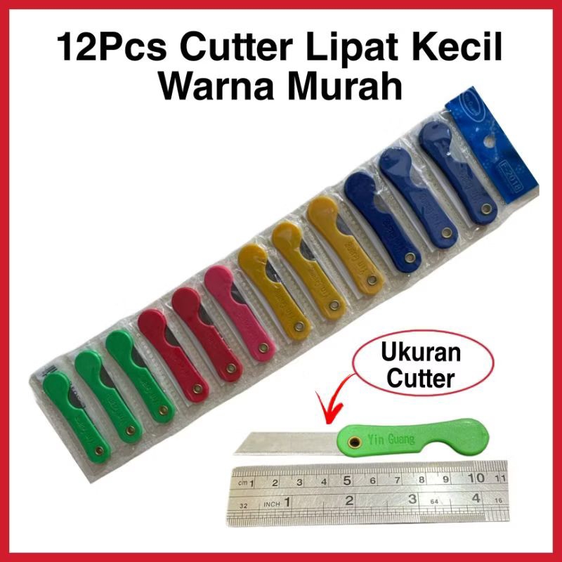 

Pisau Kater Lipat Serbaguna Isi 12 Pcs / Cutter Lipat Mini Isi 12 Pcs / Pisau Cutter Lipat Serbaguna