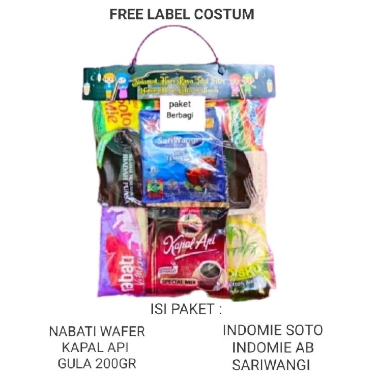 

Paket Sembako Hemat (LABEL COSTUM NAMA / TULISAN)