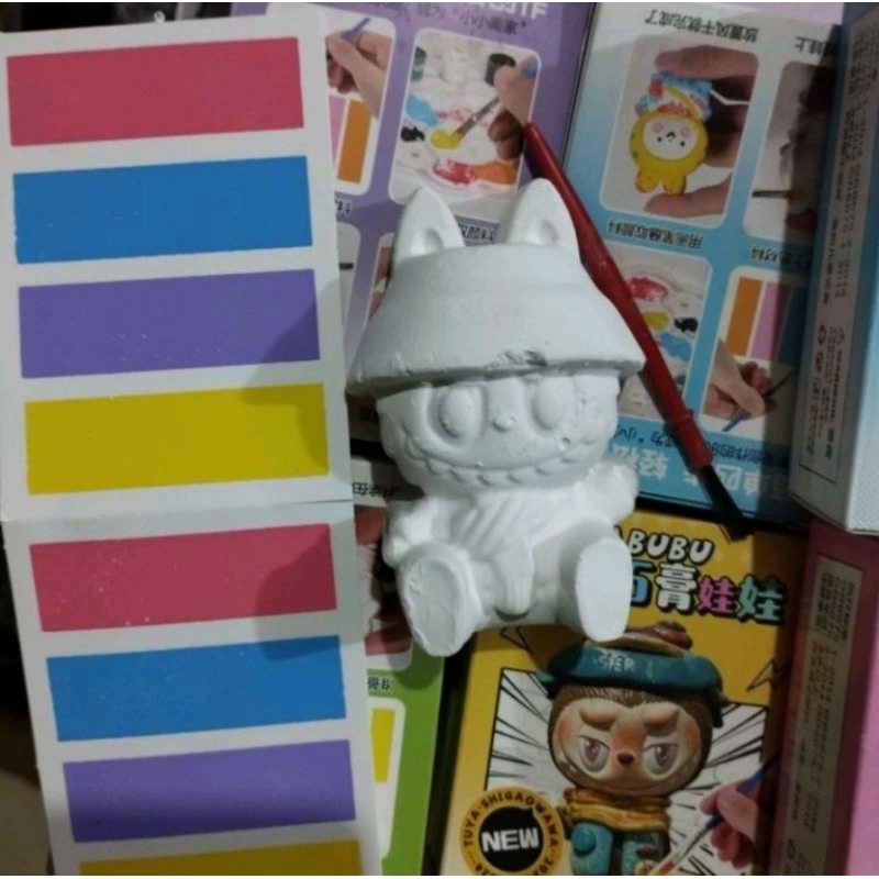 

Set Mewarnai Labubu Coloring Gypsum Labubu Sanrio Watercolor Paint Kuromi Melody Pompourin