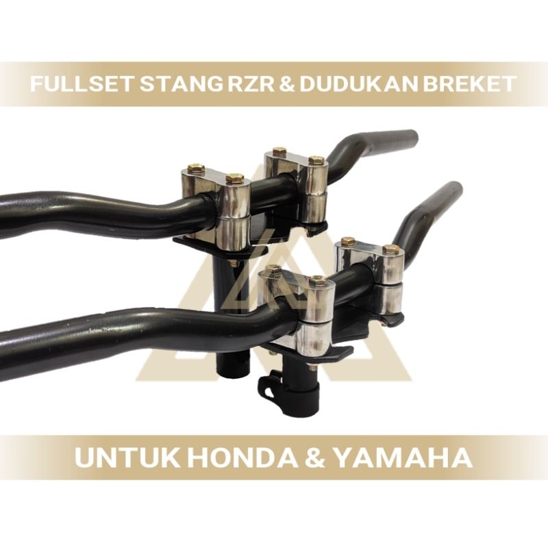 Paket Stang Rzr Plus Dudukan Stang Racing Road Race Universal Motor Honda Yamaha Suzuki Satu Sett