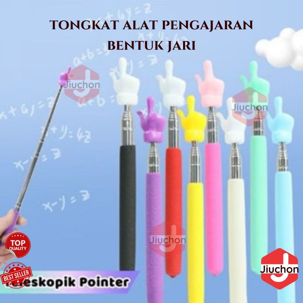 

JIUCHON Tongkat Alat Pengajaran Bentuk Jari Extendable Pointer Teleskopik Tongkat Penunjuk Untuk Guru Mengajar