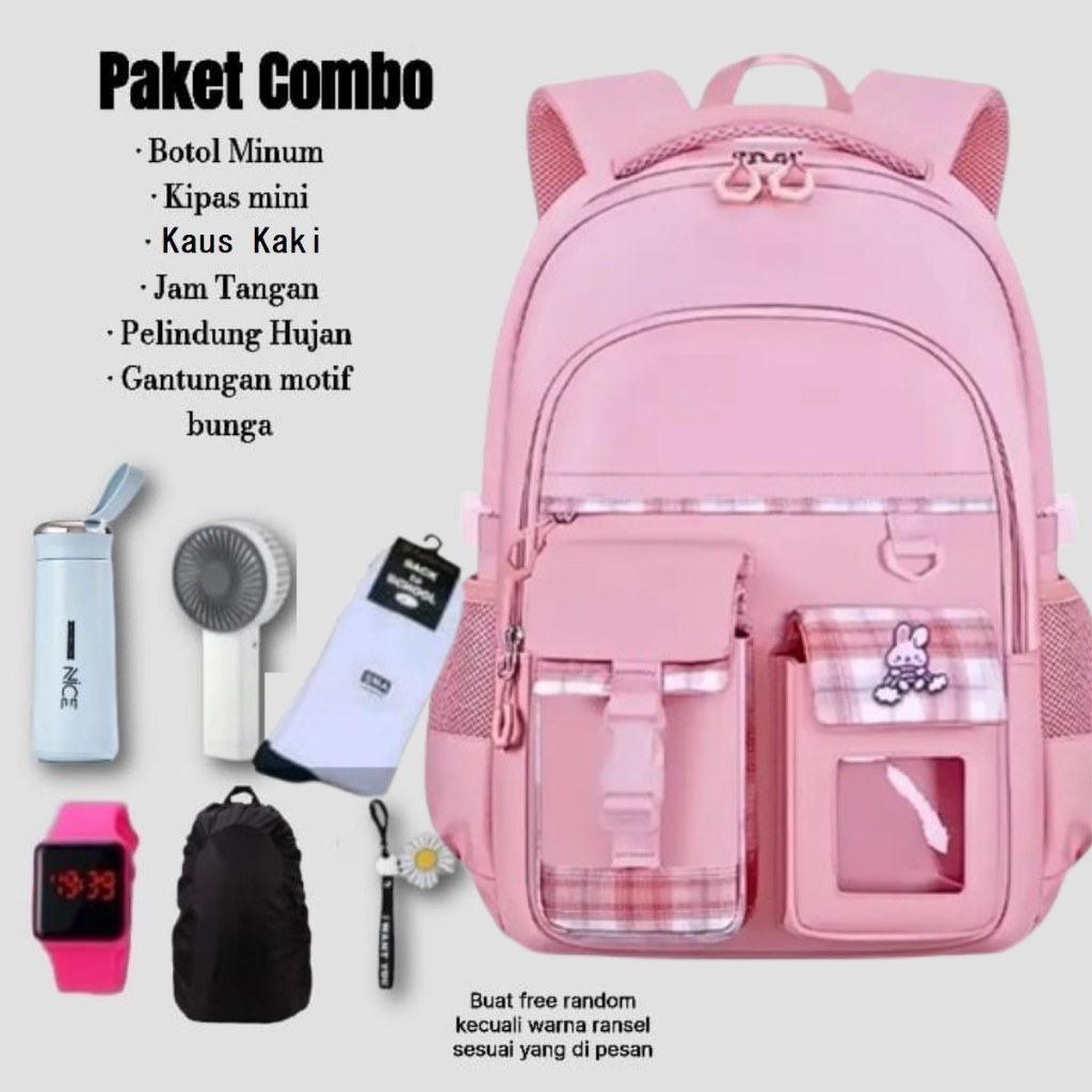 

Donesubego - Tas Ransel Sekolah Anak SD SMP SMA Korea Bonus Botol Kipas Jam Spray Nano Pelindung