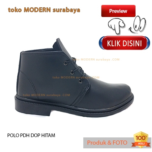 Sepatu kerja pantovel pria casual PDH DOP HITAM POLO,,CROCODILE