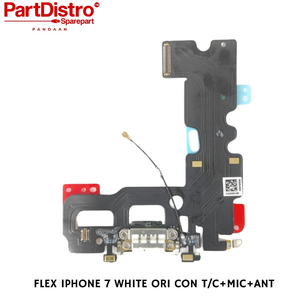 FLEXIBEL CHARGER +MIC+ANT IPHONE 7 WHITE ORI