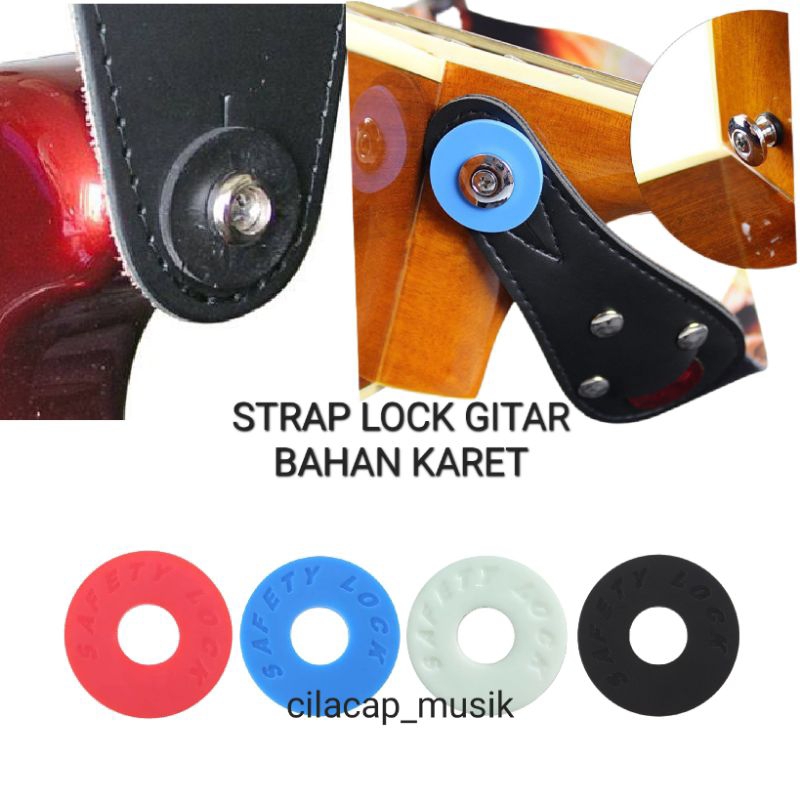 STRAP LOCK KARET SAFETY LOCK STRAP LOCK RUBER GITAR