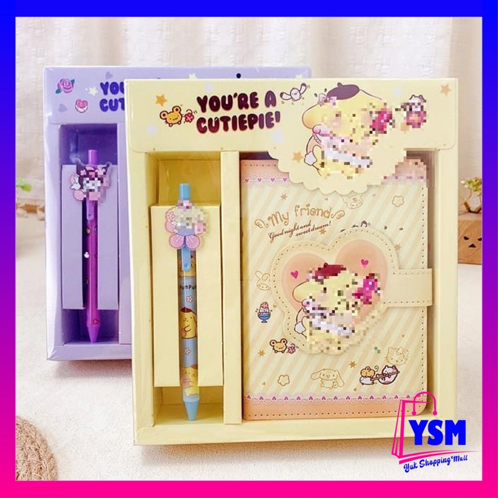 

YSM Paket Alat Tulis 2 IN 1 Set Stationery 2IN1 Karakter Kartun Alat Tulis Anak Sekolah Pulpen Notebook Magnet