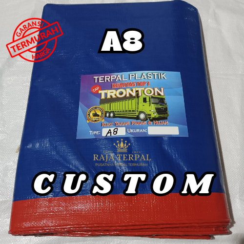 Terpal Tronton A8 Custom Meteran Plastik Tebal Lipat Lembaran Korea Biru Murah Untuk Tenda Kolam Ika