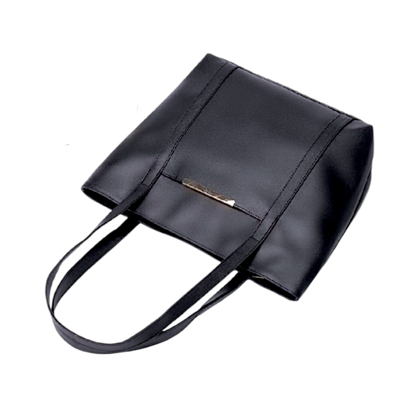 Hikarra Tote Bag Tas Wanita Selempang Bahu Resleting Berbahan Kulit Sintetis Tebal - Tas Kerja