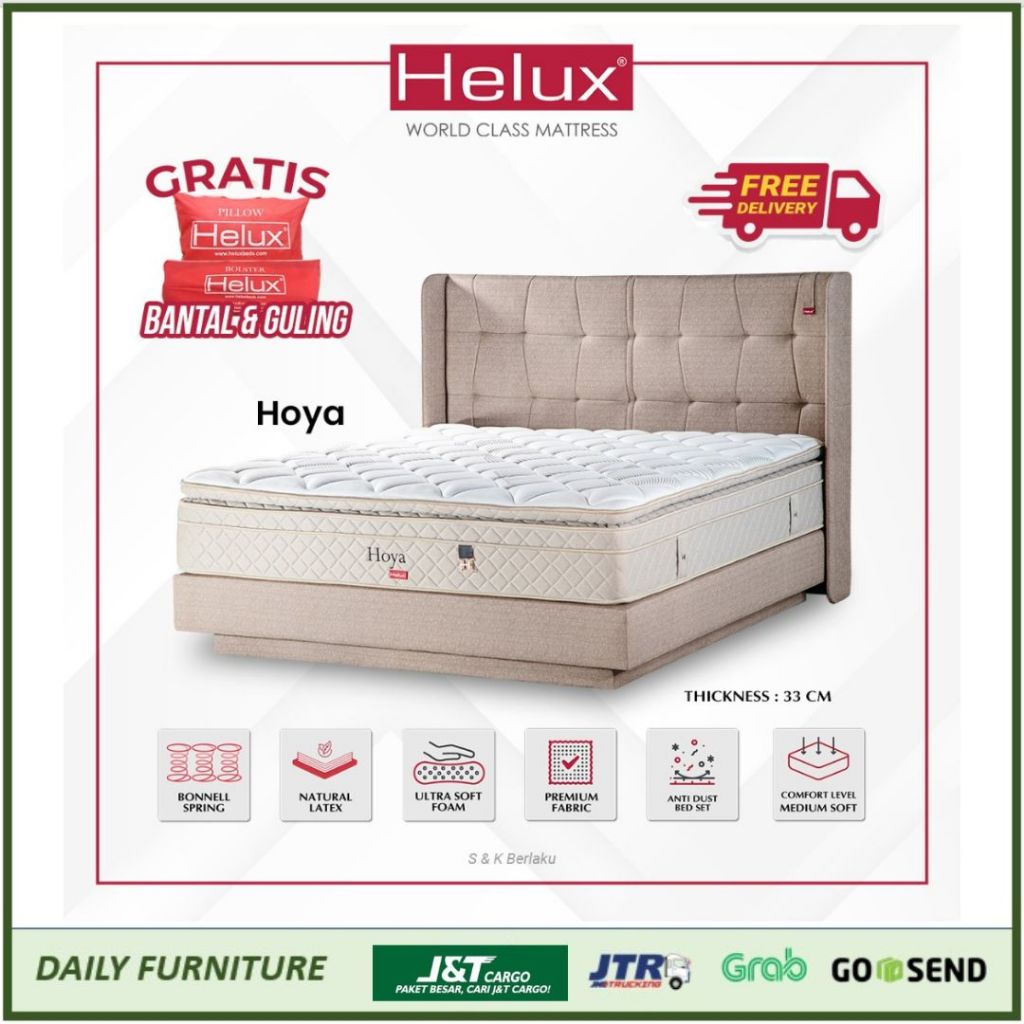 Springbed Matras Latex Helux Hoya / Kasur Tempat Tidur Berkualitas Tebal Lembut