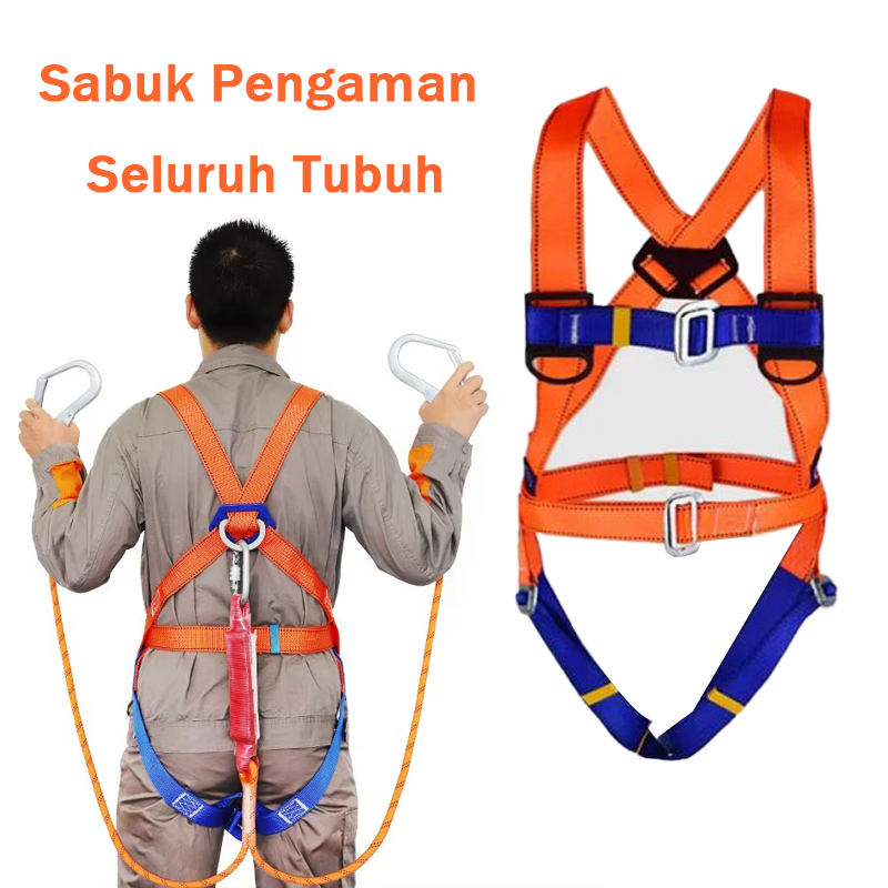 Safety Harness Full Body 3m Tali Body Harness  Double Hook Sefty Belt Proyek Body Harnest Body Harne