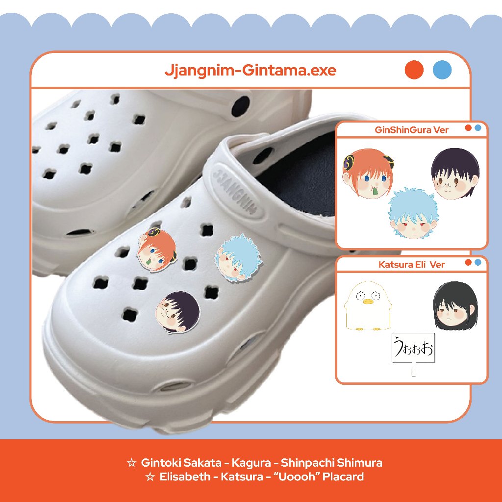 READY STOCK - Hiasan Aksesoris Sepatu Shoe Charm Jibbitz Akrilik Acrylic Gintama Gin Gintoki Sakata 