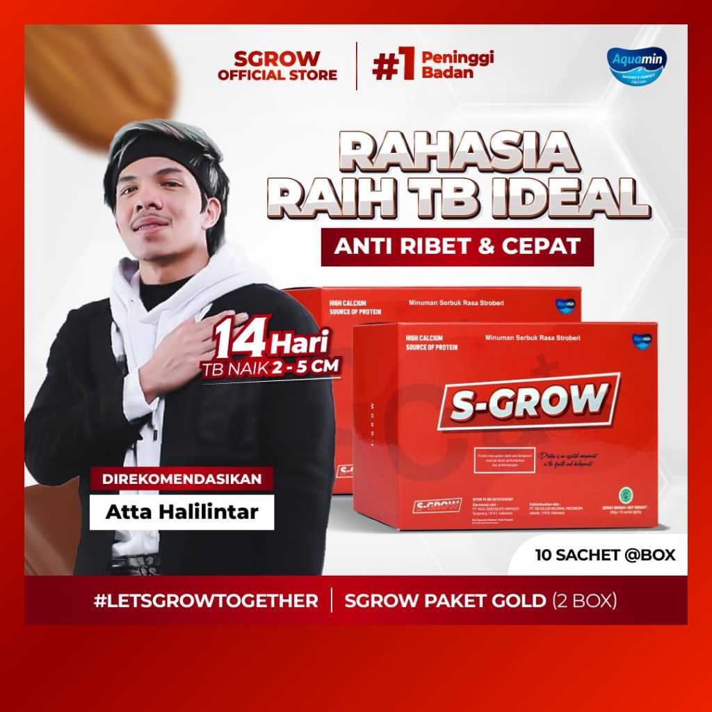 

S-GROW - Peninggi Badan Untuk Remaja dan Dewasa - 2 BOX STRAWBERRY