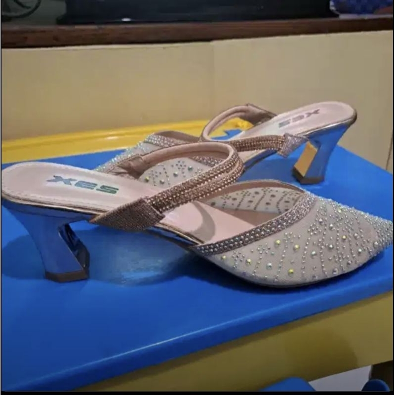 heels kotak tahu balok pesta kondangan wanita
