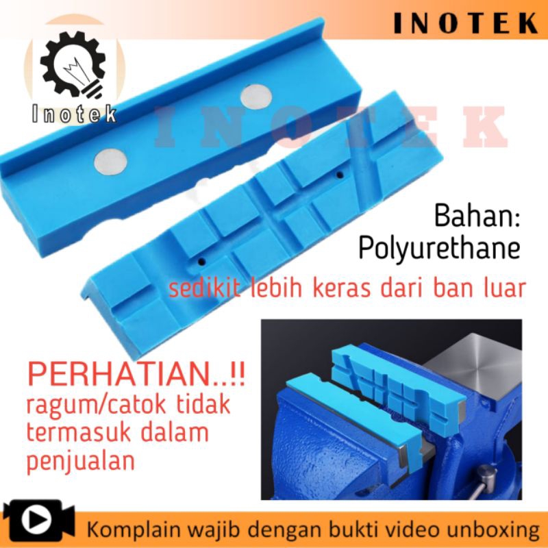 Vise Pad Alas Karet Keras Cover Mulut Catok Cover Rahang Ragum 5.5 Inchi