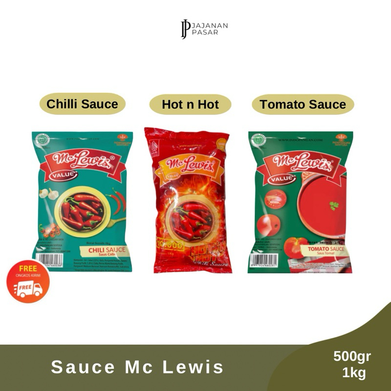 

Mc Lewis Saos Pedas Dan Saos Tomat Kemasan 500gr & 1000gr