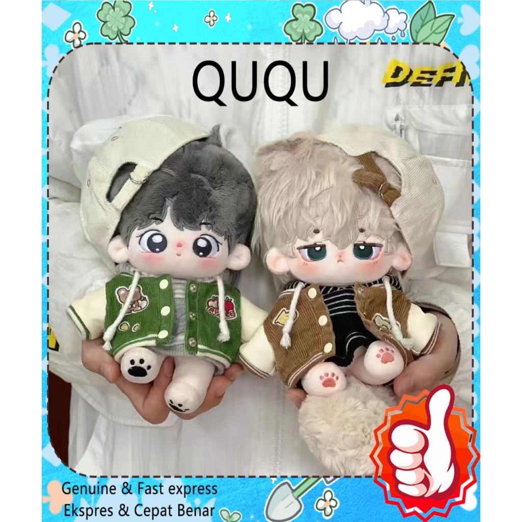 QUQU  Baju boneka 20cm Spot cotton doll jacket baseball suit set 20cm doll jacket