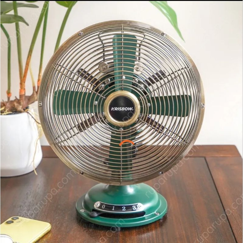 Krisbow Kipas Angin Meja Vintage - Hijau