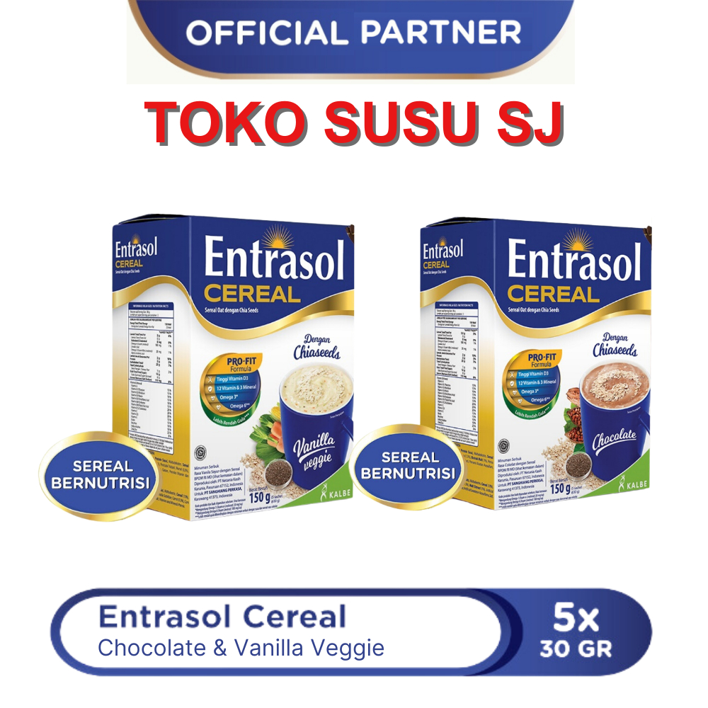 

ENTRASOL CEREAL QUICKSTART OAT VANILLA VEGGIE 5 x 30gr/COKLAT/SEREAL/VANILA/5x30gr/OATS