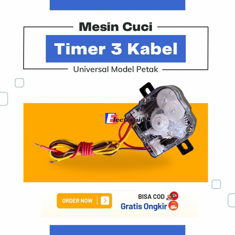 TIMER 3 KABEL MESIN CUCI UMUM / TIMER WASH 3 KABEL SHARP POLYTRON UNIVERSAL / TIMER 3 KABEL KOTAK