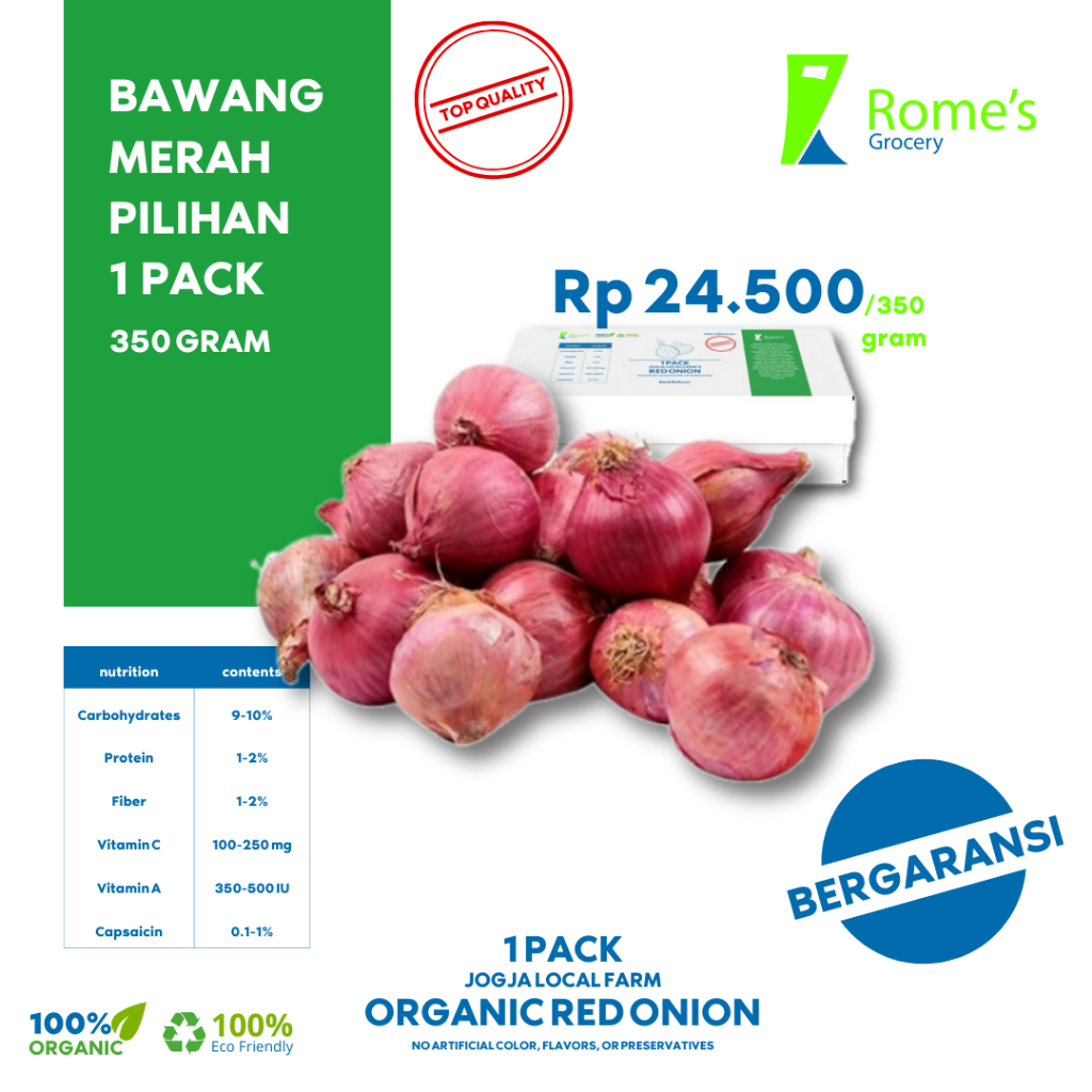 

Bawang Merah | 350 Gram | Fresh&Organik | Bergaransi | Rome’s Grocery