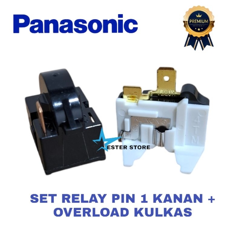 Set relay ptc pin 1 kanan+ overload kulkas Panasonic