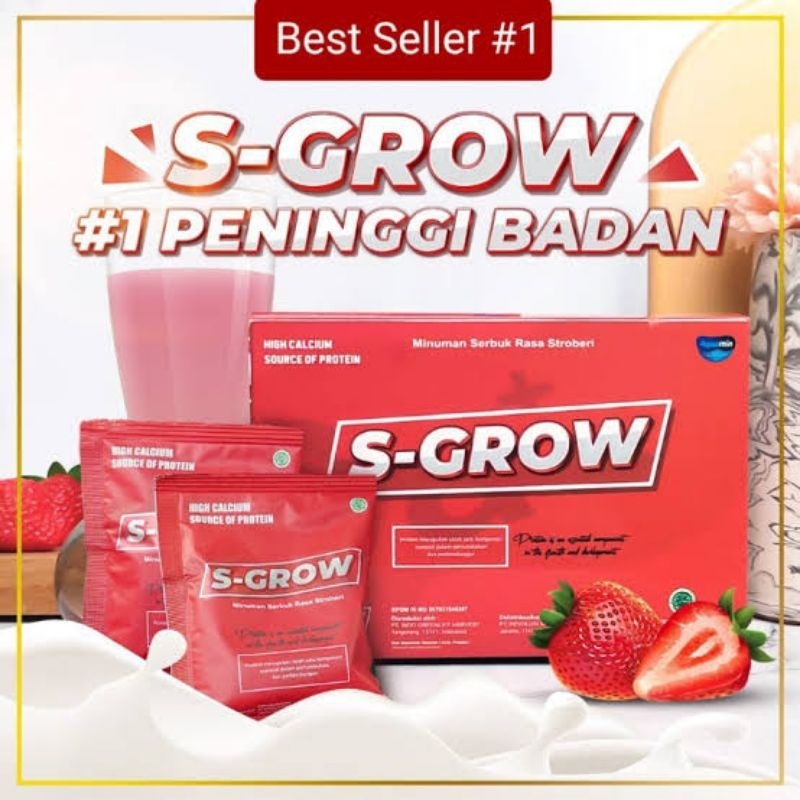 

S-GROW Susu Suplemen Peninggi Badan Terbaik Rasa Strawberry