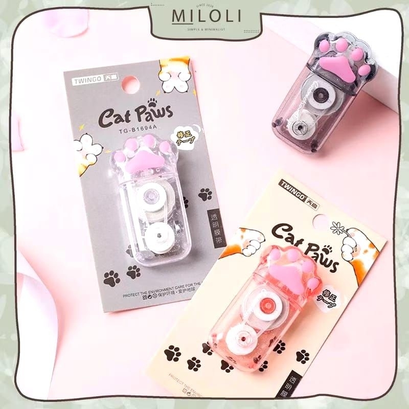 

Happy - Miloli 1pcs Correction Tape Cat Paws Mini / 6M pet Portable Transparant Tip Ex