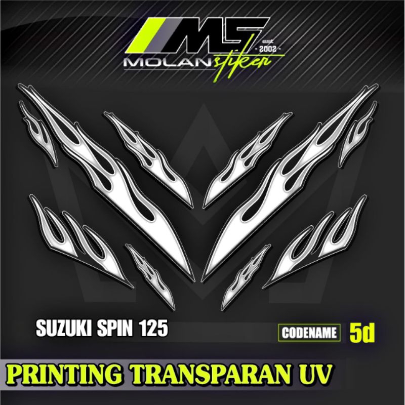 Decal Sticker Striping Variasi Transparan Uv Suzuki SPIN Api SPIN 125 R SPIN 125 NR Suzuki Step 125 