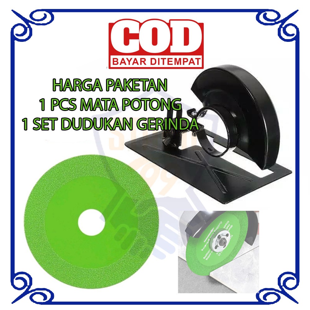 dudukan gerinda circular pemotong granit + mata gerinda gergaji potong keramik multifungsi