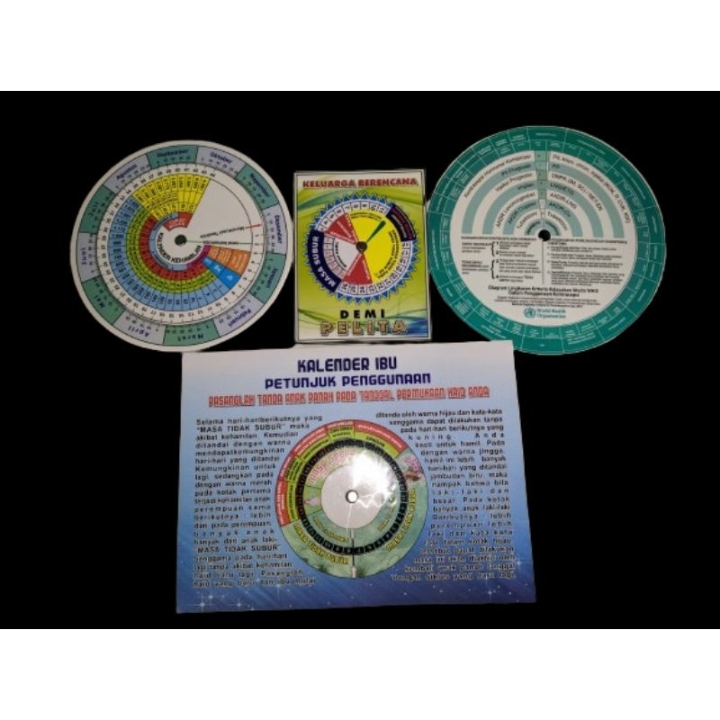 

1 Paket dapat 4 Kalender Kehamilan, Kalender Masa Subur, Kalender KB, Diagram WHO