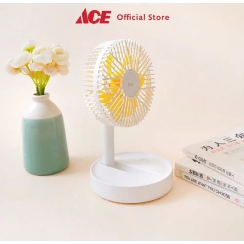 ATARU ACE Krisbow Fan / Kipas Angin Meja Lipat Rechargeable / Portable Fan