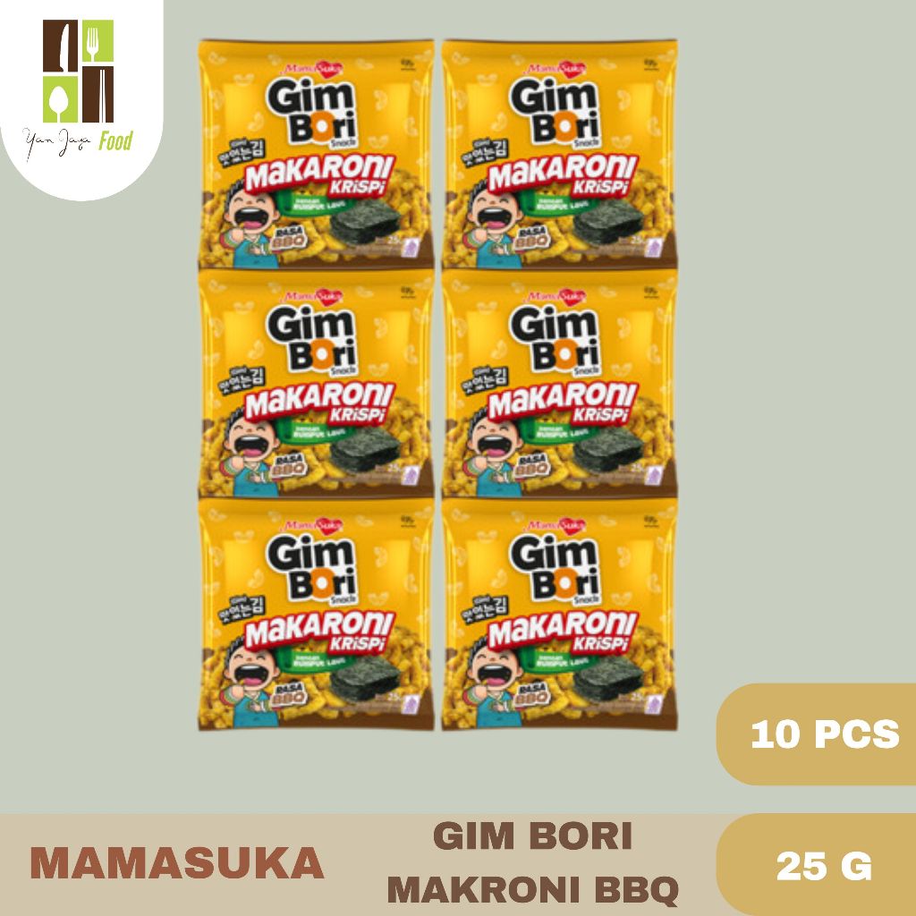 

Mamasuka Gim Bori Makroni Barbeque / Spicy (Pedas) 25 g / 1 Renceng/10 PCS