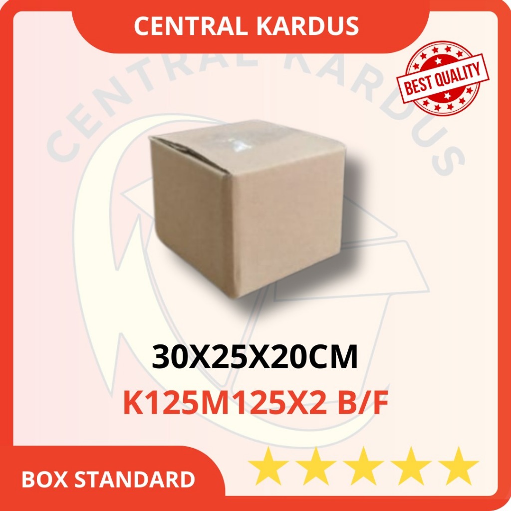 

Kardus Standar Box Karton ( ISI 1 PCS) KARDUS PACKING POLOS/ Box Packing UK.30x25x20cm-centralkardus