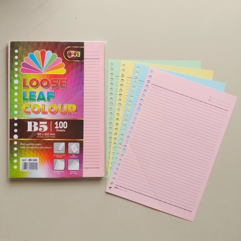 

Isi Binder Loose Leaf Colors B5 100 ( Pak ) [ Original ]