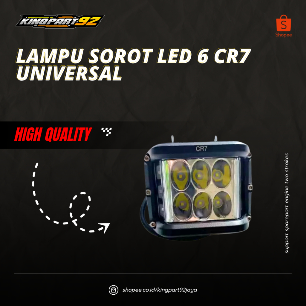 Lampu Tembak Sorot LED 6 Mata Cr7 Universal Motor Dan Mobil