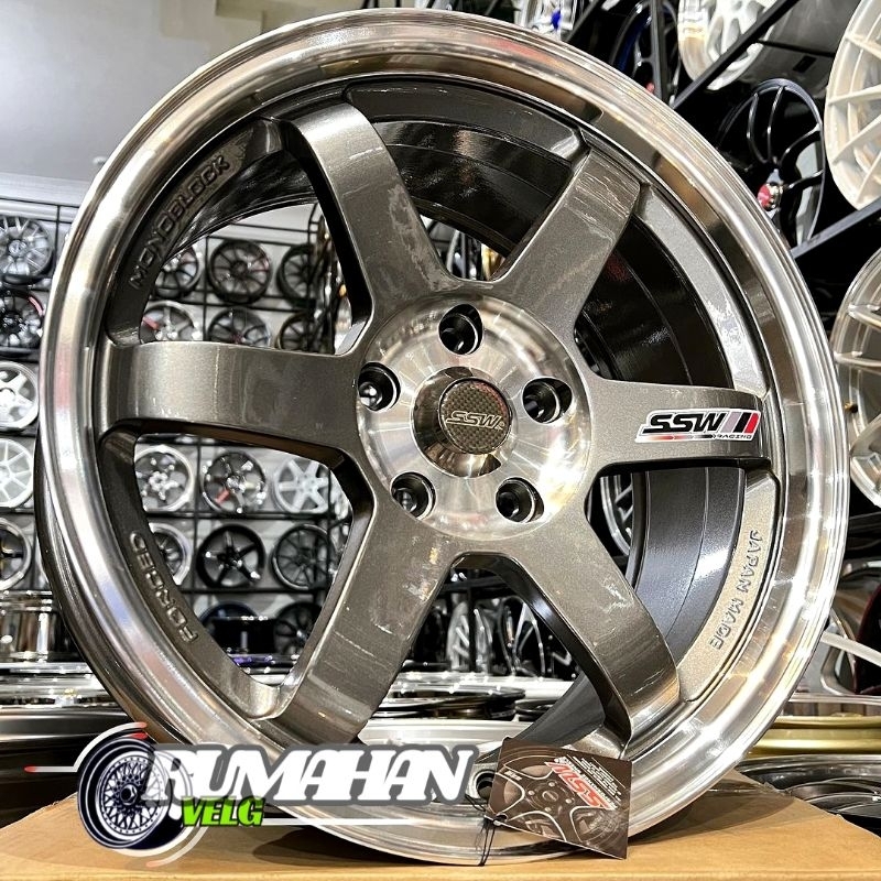 velg mobil racing R17 TE37 ORIGINAL SSW LEBAR 8 ET 35 velg mobil ring 17 velg racing mobil import In