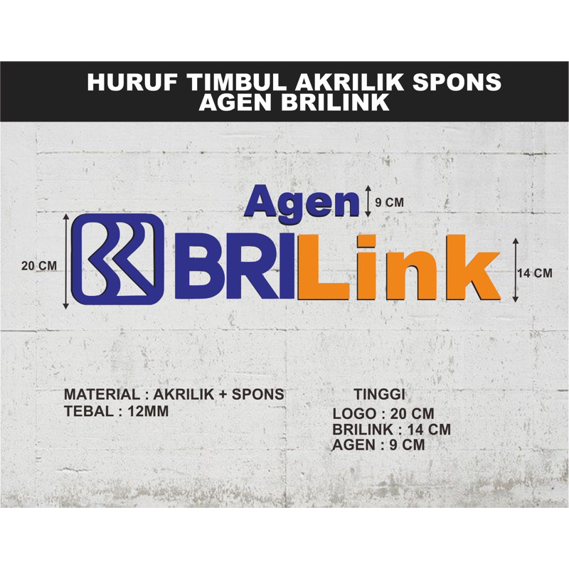 Logo Agen BriLink Akrilik Spons Tempel Di Dinding/Akrilik Agen Brilink