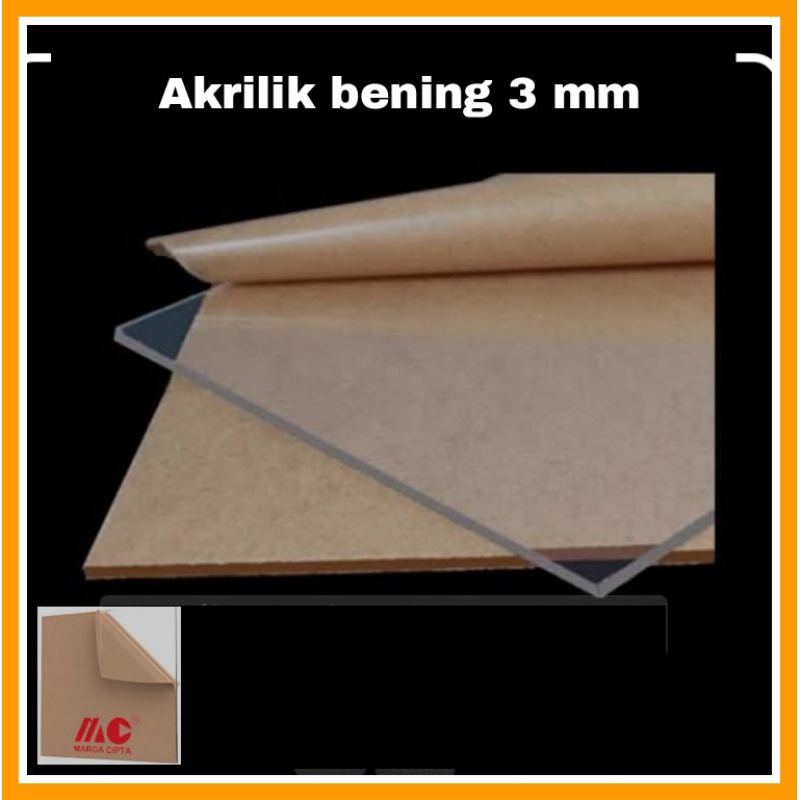 akrilik bening 3mm ukuran 3x100