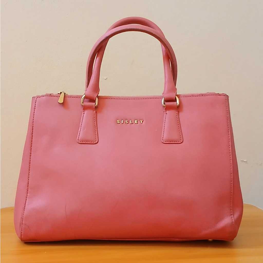 (PRELOVED) BRAND SISLEY ORIGINAL HAND BAG - TAS KERJA PINK - JONGGOL